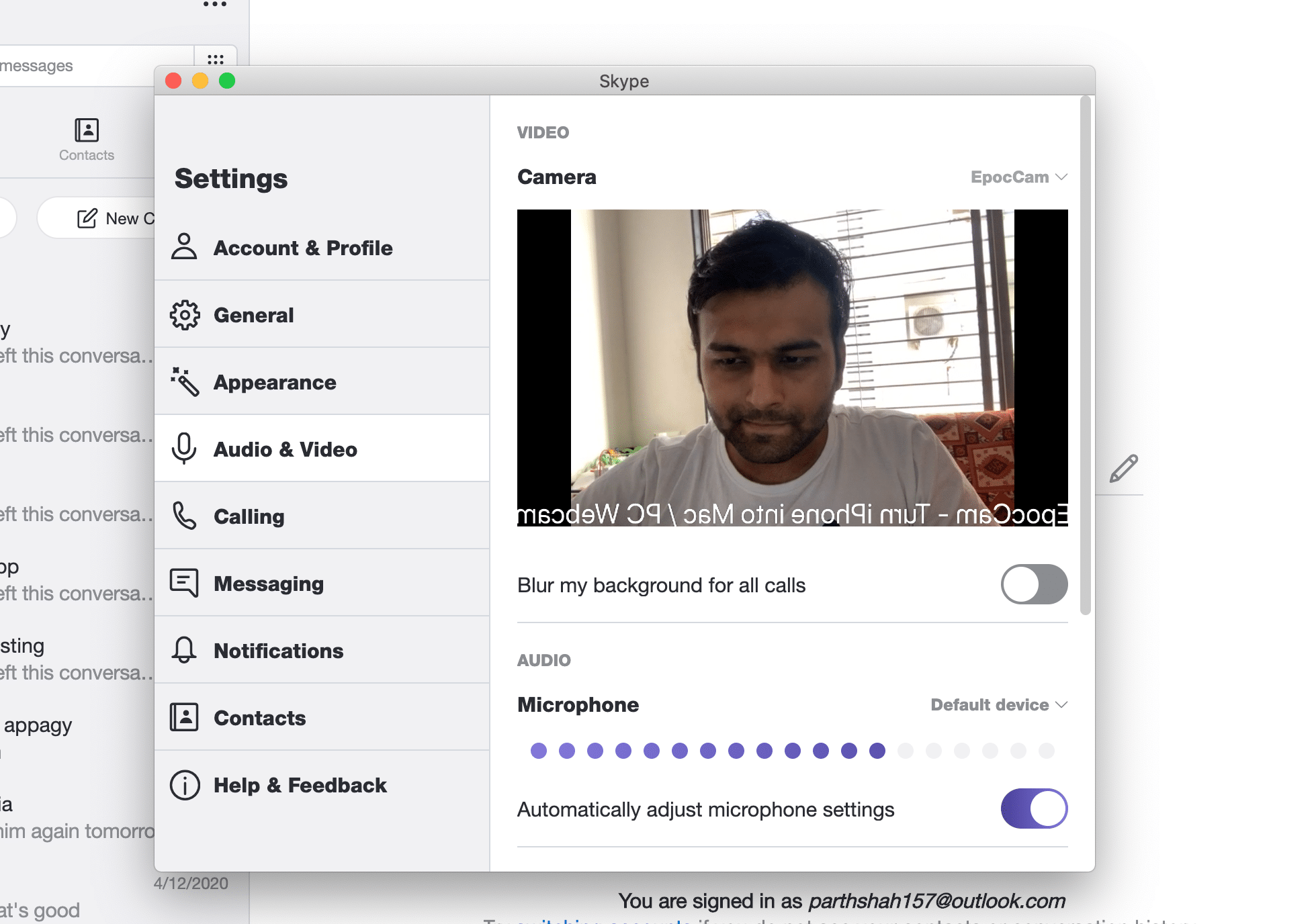 default application for calls skype for mac